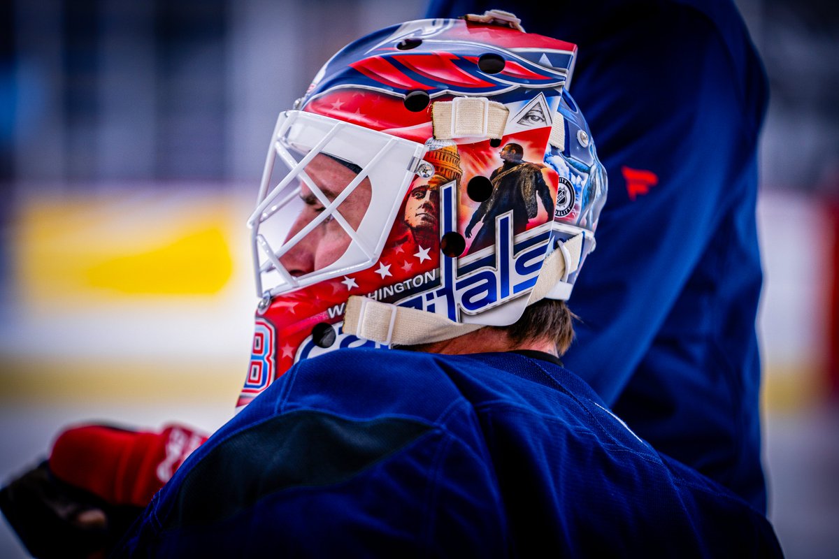 Capitals's tweet photo. LT’s mask is a national treasure 😉 https://t.co/EHGS3rYwkf