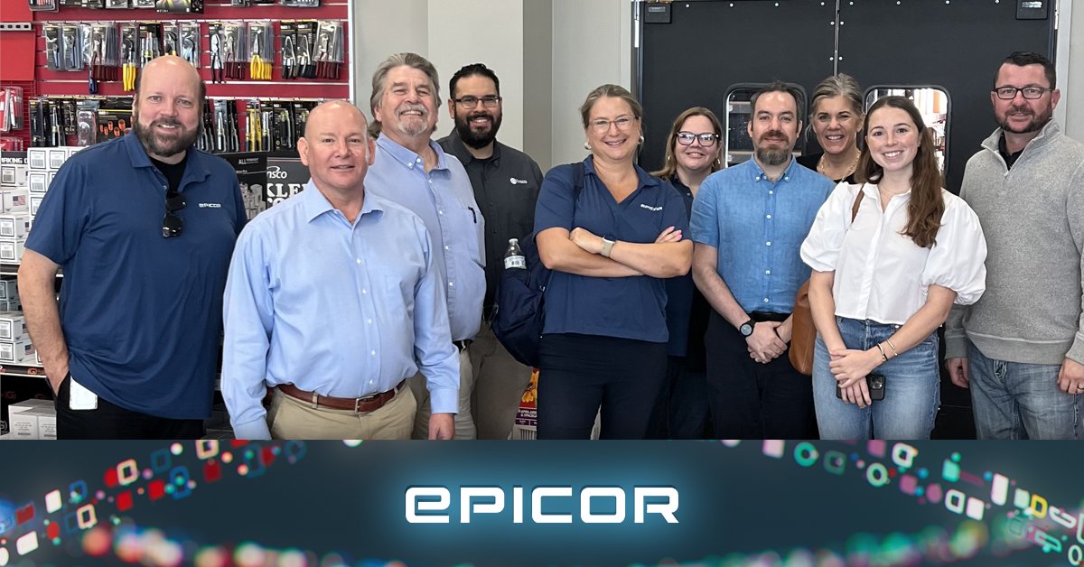 Epicor's tweet image. We enjoyed visiting our wonderful customer #Insco at the HVAC distribution warehouse in Hutto, TX.