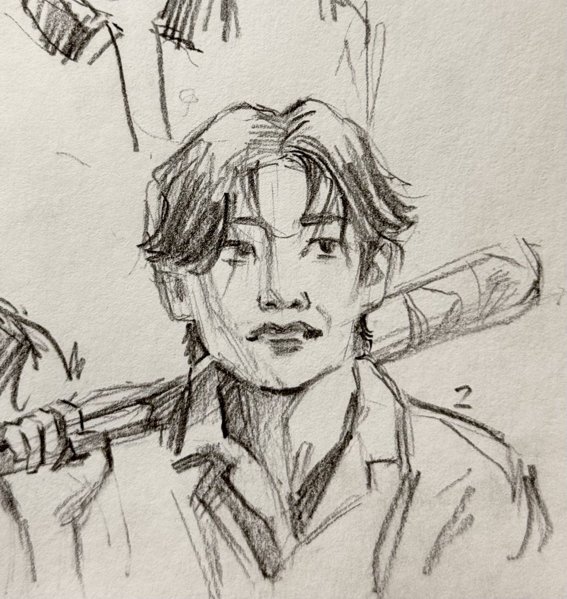 AniloPikus's tweet photo. Bad boy with a bat⚾️

#btsfanart #btssketh #taehyung https://t.co/45FWDhIfez