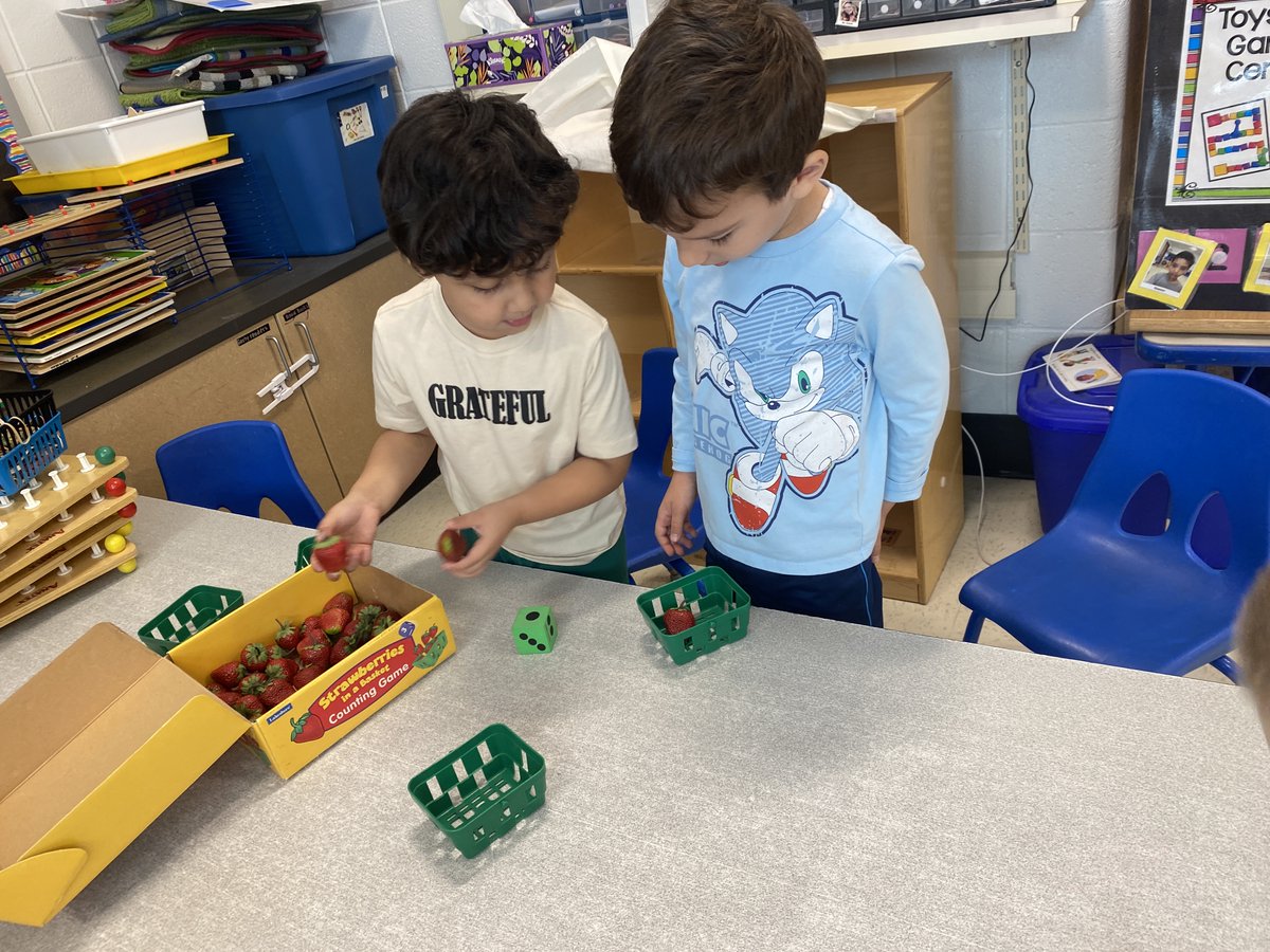 Preschool's food study is in full swing for the month of November! We are using food as the topic to engage in math, literacy, fine motor &amp; social emotional learning which is built into our learning centers. Who is hungry? 🍎🍔🥕