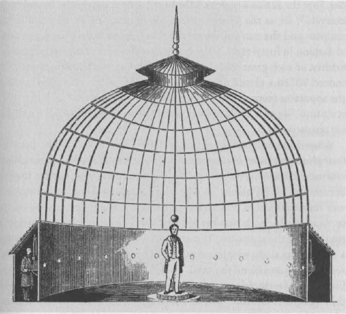 RealPreCinema's tweet photo. François Willème’s glass dome, the Photosculpture de France, was a new commercial endeavour initiated by Willème. #FrançoisWillème

It housed a 'perimetre ring of cameras' directed inward at a central subject. 

Close up of cameras, right. #Matrix #TheMatrix https://t.co/95TNXPVqhg