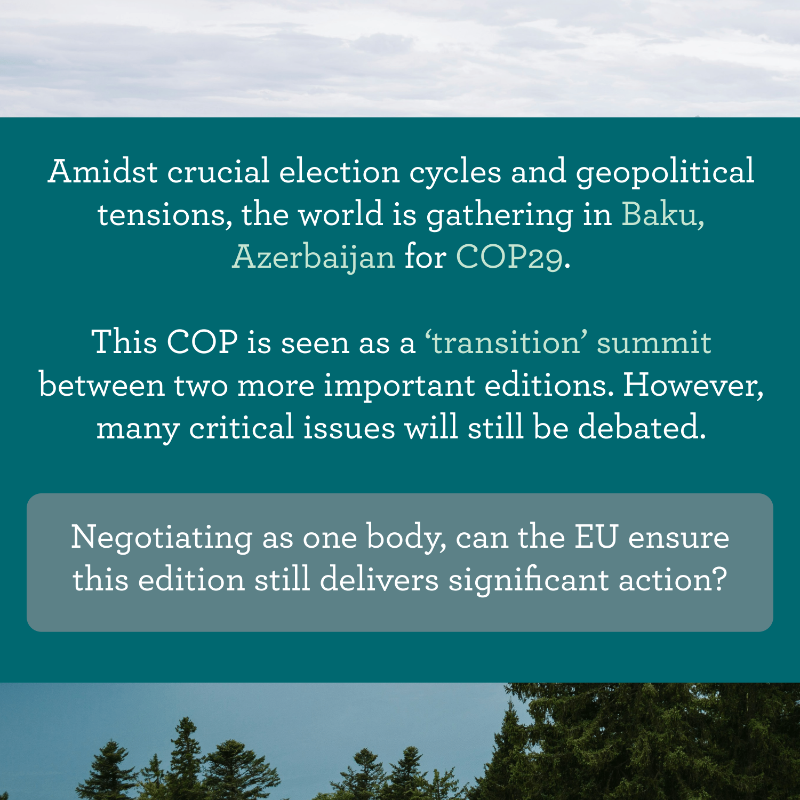 fleishmanEU's tweet photo. With some world leaders absent amidst recent political changes, will #COP29 be able to deliver the financial commitments urgently needed to fund climate action for the next 5 years?

Learn about COP's agenda and the EU’s primary objectives for a sustainable future 👇

#FHatCOP29