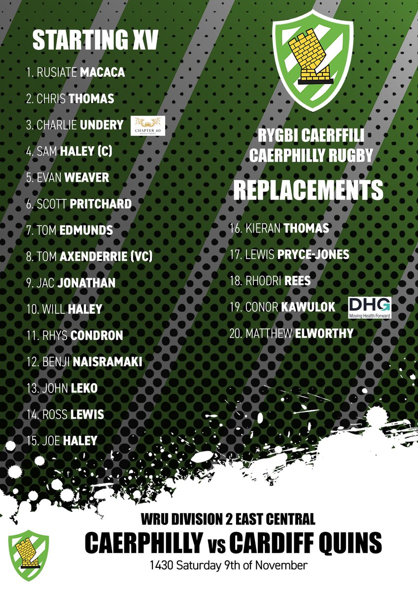Our team to face <a href="/CardiffQuinsRFC/">Cardiff Quins RFC</a> tomorrow. Will you be joining us? 💚