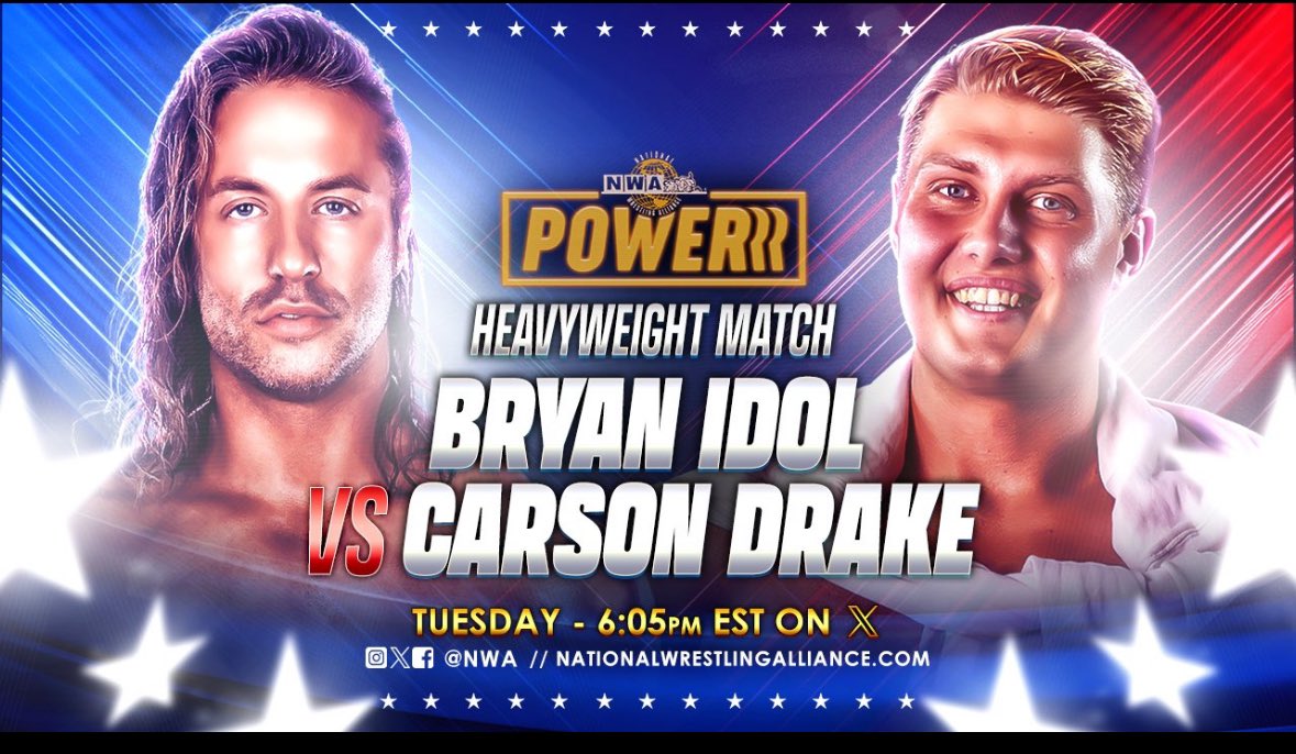 local_wrestling's tweet image. Two chances to see the #Brightest rising star in the @nwa @CarsonDrake00 talking to @local_wrestling right here on X at 6:05pm CST and on #WrestlingSpotlight on @truetvplus @CarbonTV and on @TCL_USA at 7:20pm CST. Tell me is you get #MillionDollarMan vibes from him? At only 24…
