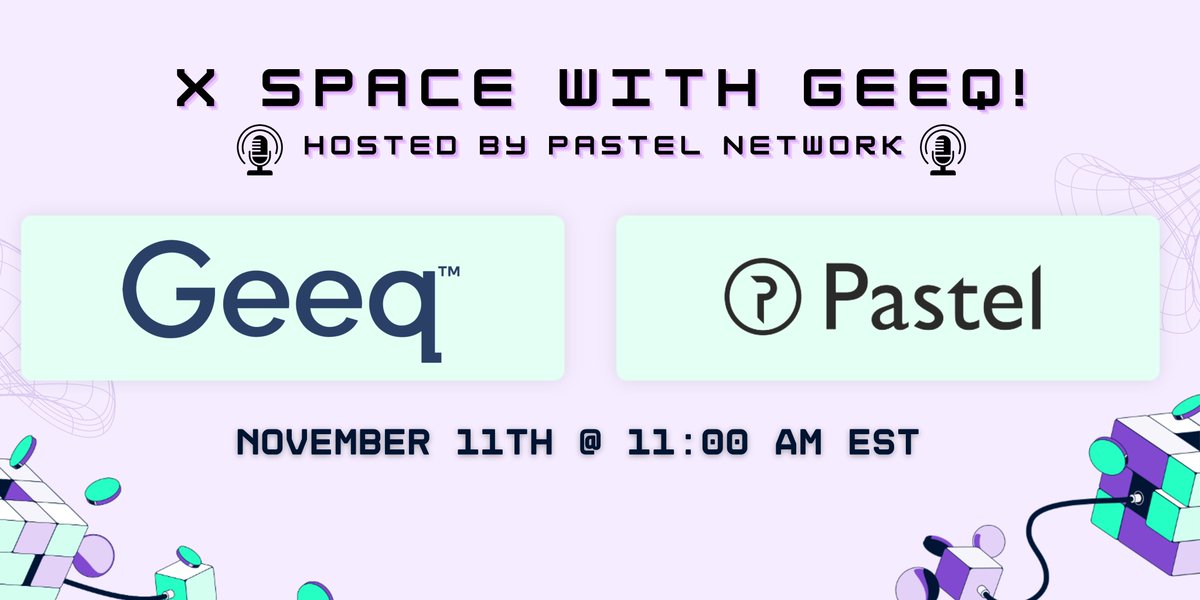 lumera's tweet photo. 🚀 Join our Space with @GeeqOfficial ! 🚀

When? 🗓 Monday, Nov 11 | 11am ET

🤸‍♀️We’re diving into the details of our integration with @GeeqOfficial and how it elevates security and AI capabilities across both ecosystems. 

https://t.co/FFQTbmSiFY