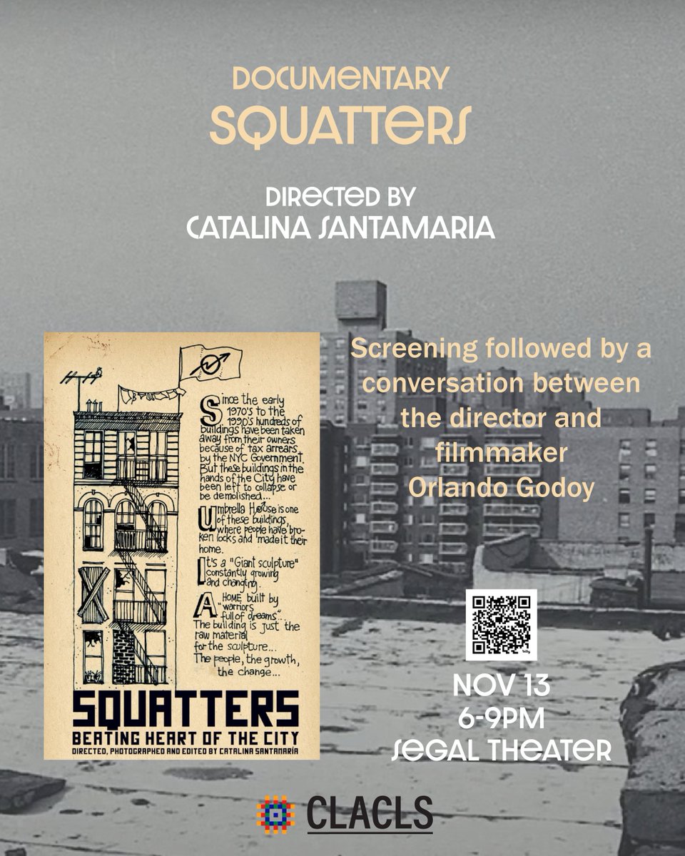 Documentary Screening: Okupas, followed by a conversation with director Catalina Santamaria and filmmaker Orlando Godoy🎬📽️

🗓️ Wednesday, November 13, 2024
⏰ 6pm-9pm
📍365 5th Ave, New York, NY - The Graduate Center, Segal Theater