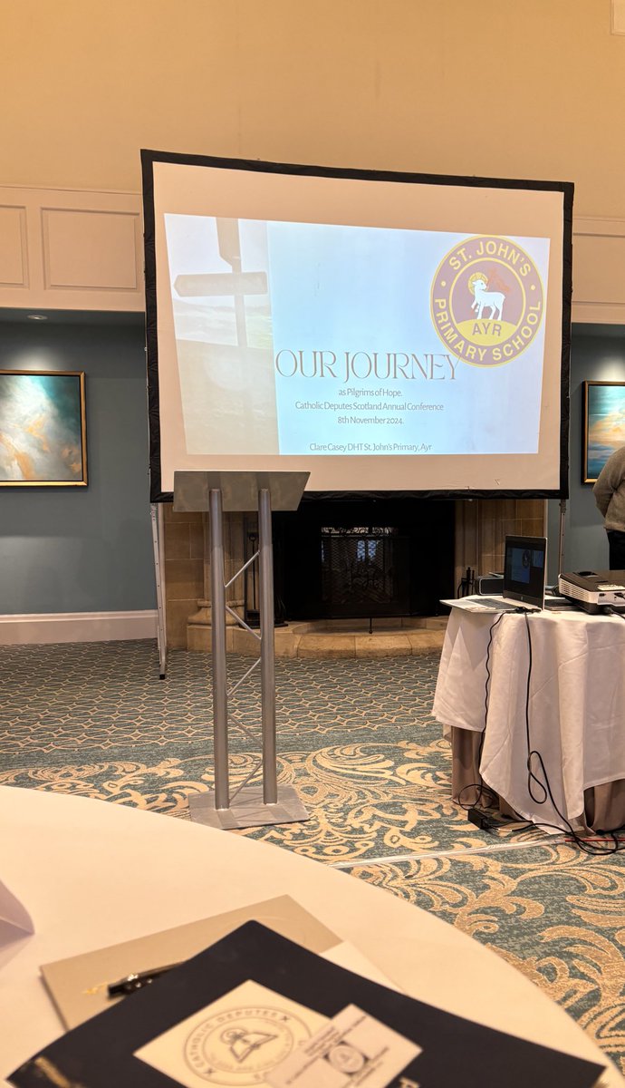 CCasey2016's tweet photo. I was thrilled to be asked to speak at the Catholic Deputes Scotland Annual Conference sharing our journey as Pilgrims. I look forward to a year of jubilee planning. 🌍 👣 #PilgrimsOfHope @SCESDirector https://t.co/jR2y3zAgDv