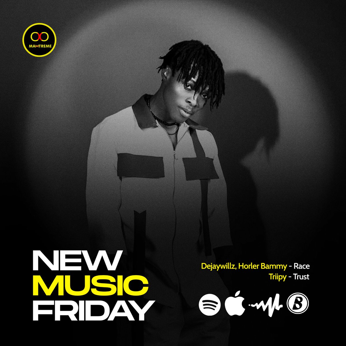 MaxtremeHQ_'s tweet photo. It’s New Music Friday! Here’s our new music releases for the week; 

1) @DejaywillzSZN  ft @i_am_bammy - Race
2) @Triipy98 - Trust

All songs now out and available on streaming platforms. Go stream! 

#MaxtremeInc #MaxtremeDistribution https://t.co/Ck87BKku6L
