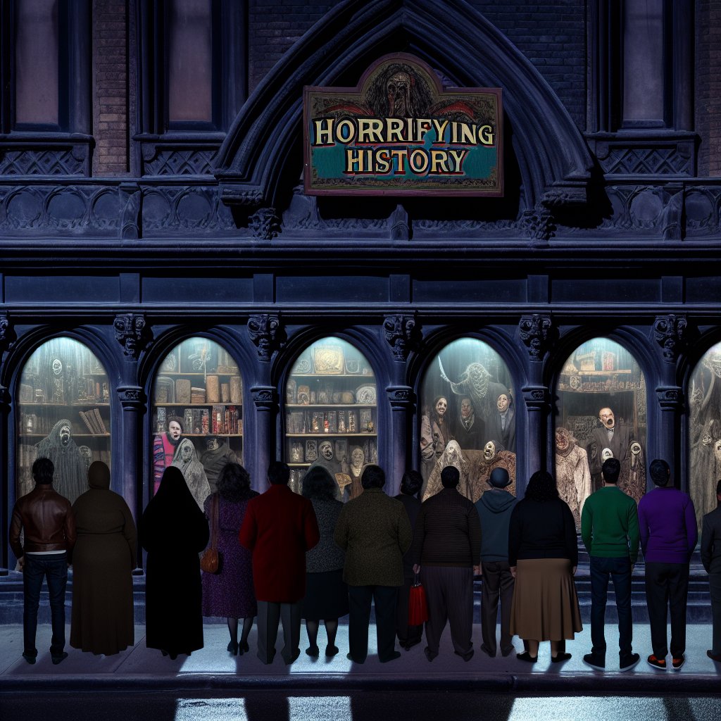 HorrifyingHist1's tweet photo. Are you a fan of all things eerie and macabre? Look no further than Horrifying History! Our spooky store has everything your dark heart desires ๐ป Join our fan club for early podcast episodes and exclusive bonuses! #HorrifyingHistory #SpookyStore #FanClub https://t.co/04KebevEOV