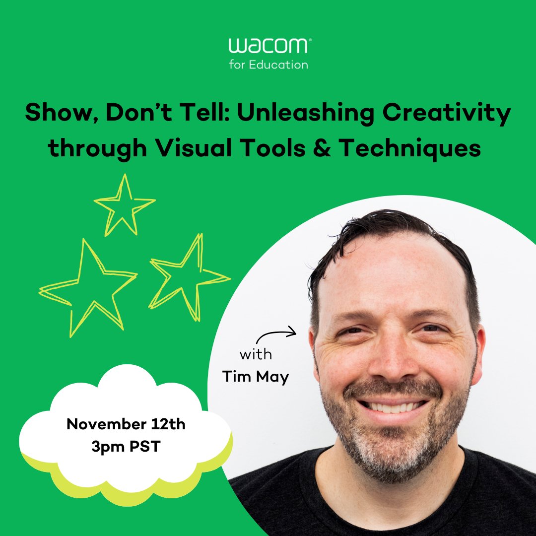 Free webinar! Visual communication expert Tim May offers a fresh approach to making learning more engaging by harnessing and demonstrating the power of visual thinking. Register here: bit.ly/3ABMiPb

#WacomForEducation #VisualThinking #VisualCommunication #Sketchnoting