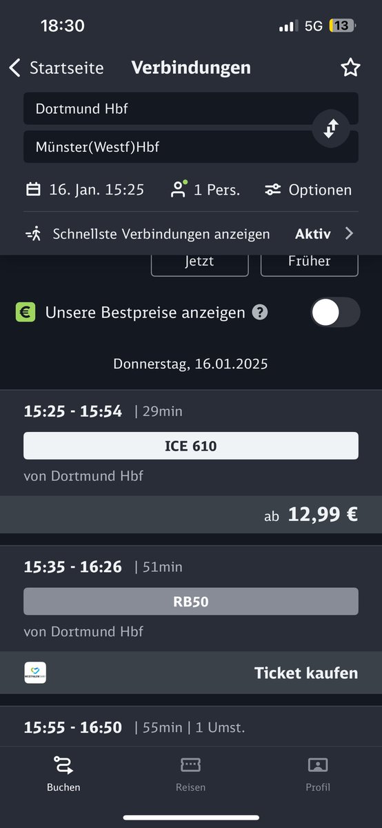 svebart's tweet photo. @familiefliege Wenn man kein Deutschland - Ticket oder sowas hat, kann Fernverkehr auch günstiger als Nahverkehr sein. https://t.co/3LybEEwEIx