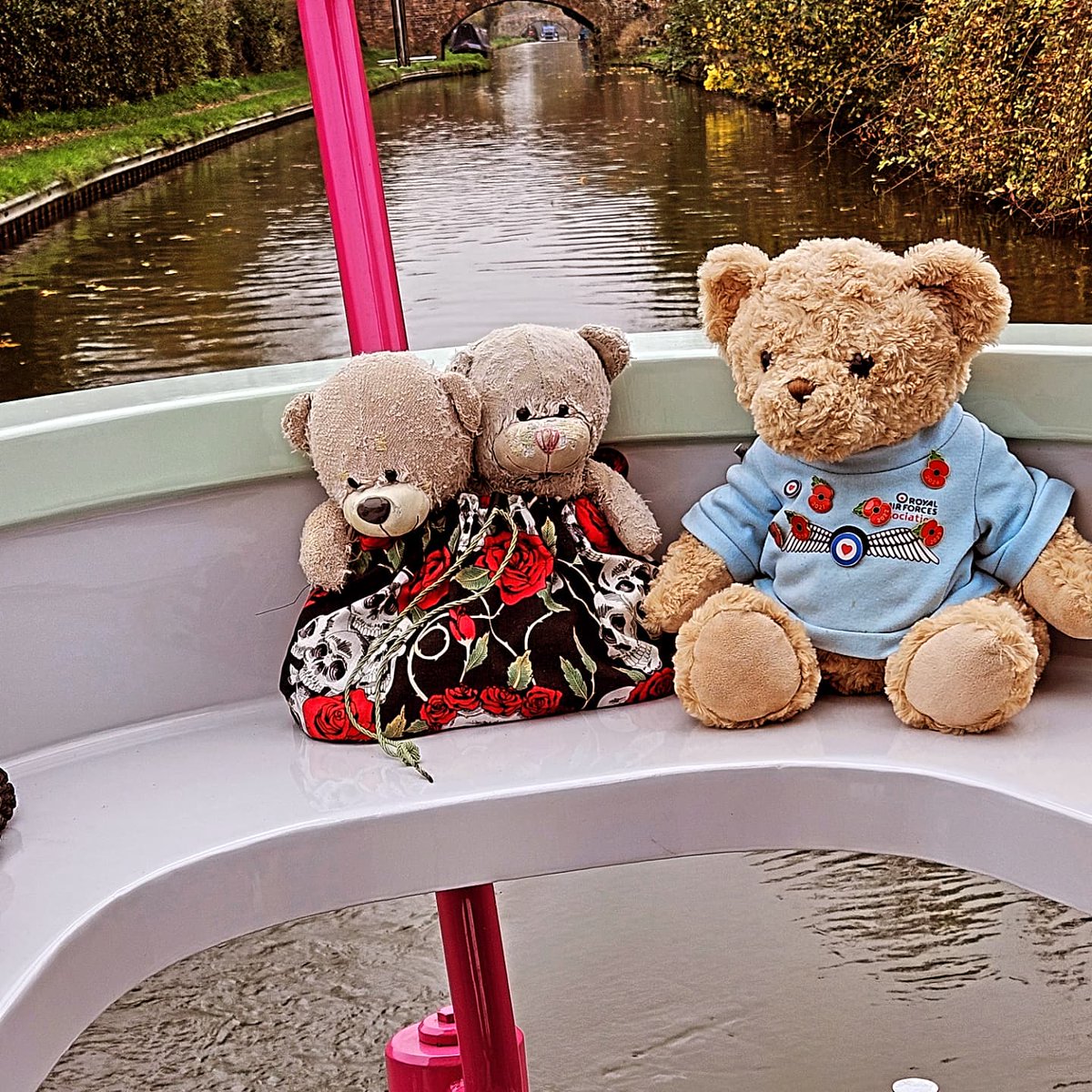 k8glassdesigns's tweet photo. #bearsafloat is now on the ##birminghamandfazeleycanal, through the iconic #draytonmanorfootbridge, back to doing locks, with extra bear supervision and a bit of #stainedglass #spiders #electricboats #madeonaboat #Ortomader #boatsthattweet #buyitoffaboat https://t.co/DSTFxSAxzU