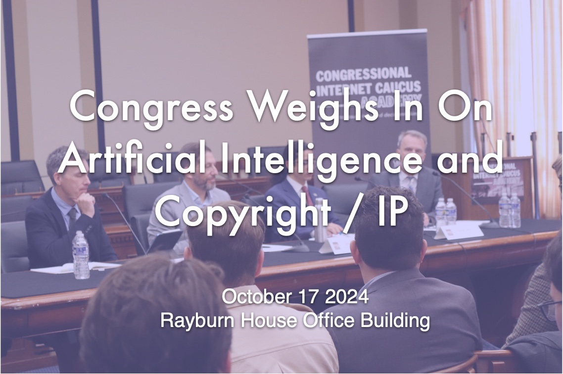 Will Copyright/IP hamper AI? 🤔 Congress drafts new bills &amp; the debate btwn innovation and creativity intensifies. 9️⃣ takeaways from the Hill briefing on ‘Intellectual Property and AI: The Law &amp; Policy Of Human Content’ 👇 #AI  📺🎙️Full video/audio here netcaucus.org/event/intellec… 1/