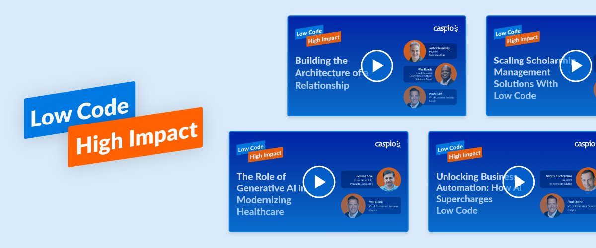 Missed any episodes of Season 2? No worries! Catch up on the Low Code/High Impact podcast and discover how businesses are transforming with #lowcode: casp.io/3CkUNyL