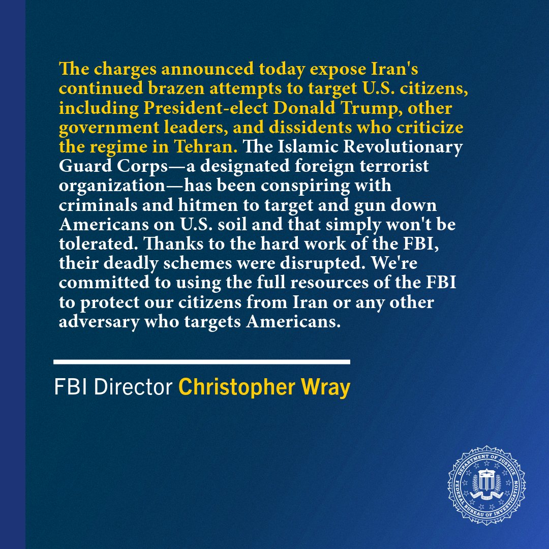 Quote from FBI Director Christopher Wray. Read the full quote through the link.