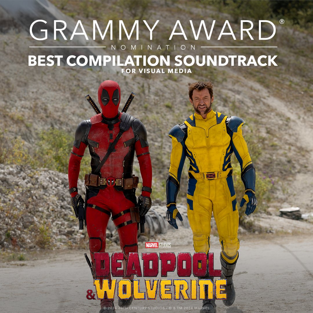 Congrat-hugh-lations to Marvel Studios’ #DeadpoolAndWolverine on their Grammy nomination for Best Compilation Soundtrack for Visual Media! #GRAMMYs
