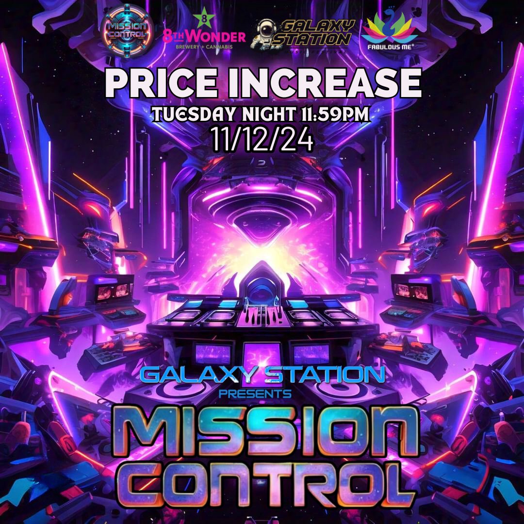 galaxystationx's tweet photo. WARNING! ⚠️⚠️⚠️

Ticket Price Increase TUESDAY 11/12 at midnight! Last chance to get your Tier 1 tickets

37 Tier 1 VIP Tickets remaining. 17 GA SQUAD PACKS left only $29.99 per ticket when you purchase (4). 

Tickets are extremely limited for this one! See you there! 🪐👽🛸 https://t.co/bgcaFYtHE5