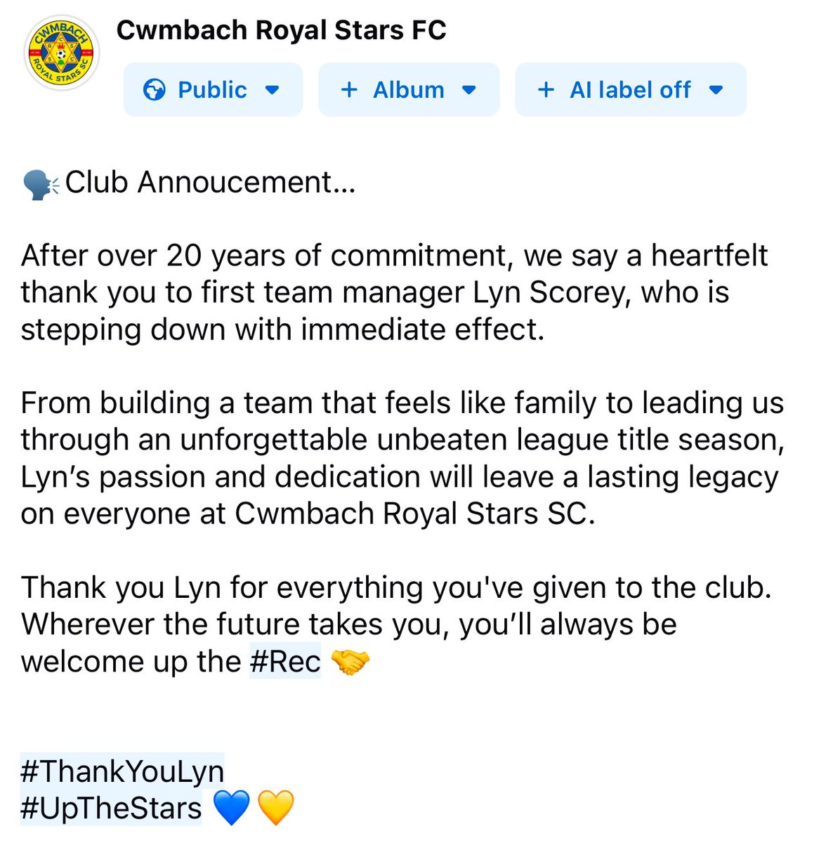 Cwmbach Royal Stars SC tweet media