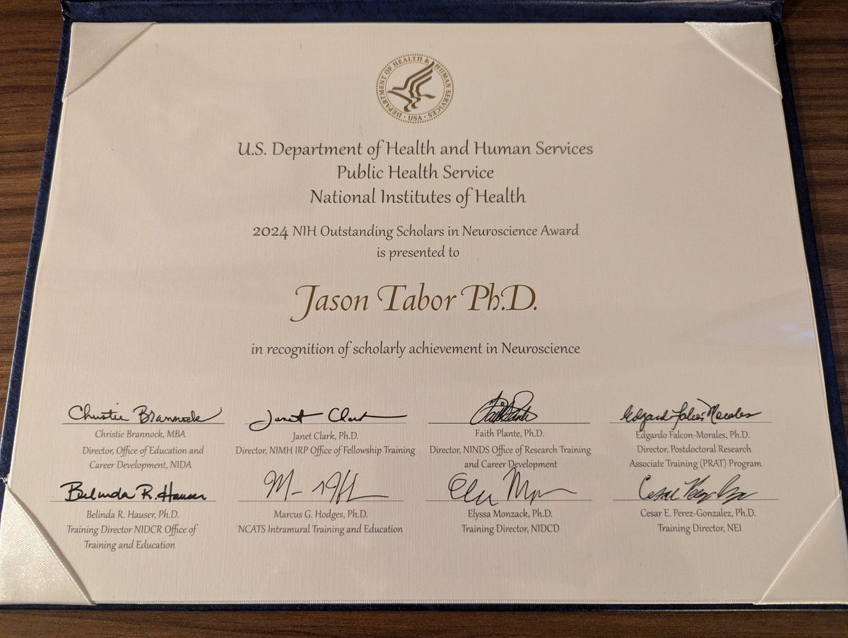 Jason Tabor, PhD (@jasonbtabor) on Twitter photo I had the enormous privilege of being invited to the <a href="/NIH/">NIH</a> to present Canadian SHRED Concussions biomarker work in Bethesda, MD.
Many thanks to the <a href="/NIMHgov/">National Institute of Mental Health (NIMH)</a> and <a href="/NIH_NINDS/">NINDS</a> for selecting me as a recipient of the NIH Outstanding Scholar in Neuroscience Award for 2024!!! I had the enormous privilege of being invited to the <a href="/NIH/">NIH</a> to present Canadian SHRED Concussions biomarker work in Bethesda, MD.
Many thanks to the <a href="/NIMHgov/">National Institute of Mental Health (NIMH)</a> and <a href="/NIH_NINDS/">NINDS</a> for selecting me as a recipient of the NIH Outstanding Scholar in Neuroscience Award for 2024!!!