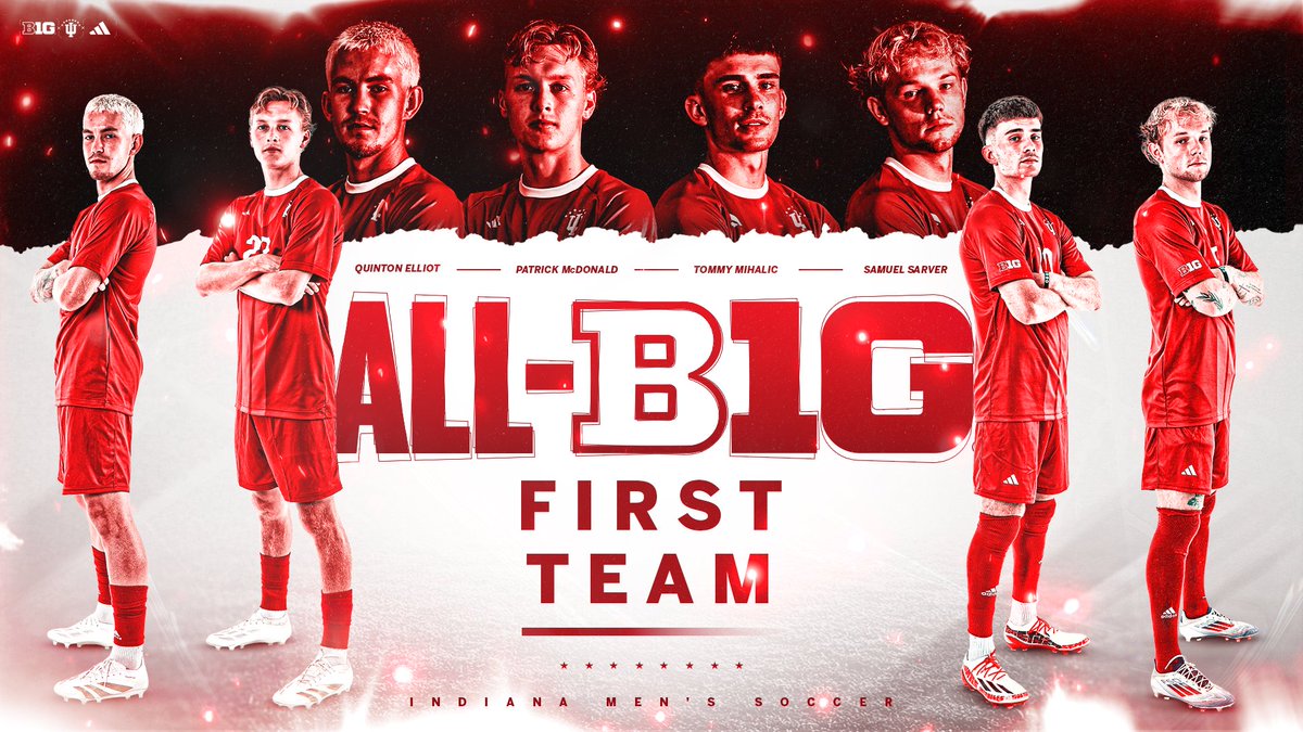 IndianaMSOC's tweet photo. Leading the league with 8️⃣ All-B1G selections. https://t.co/SCntnIRqK9