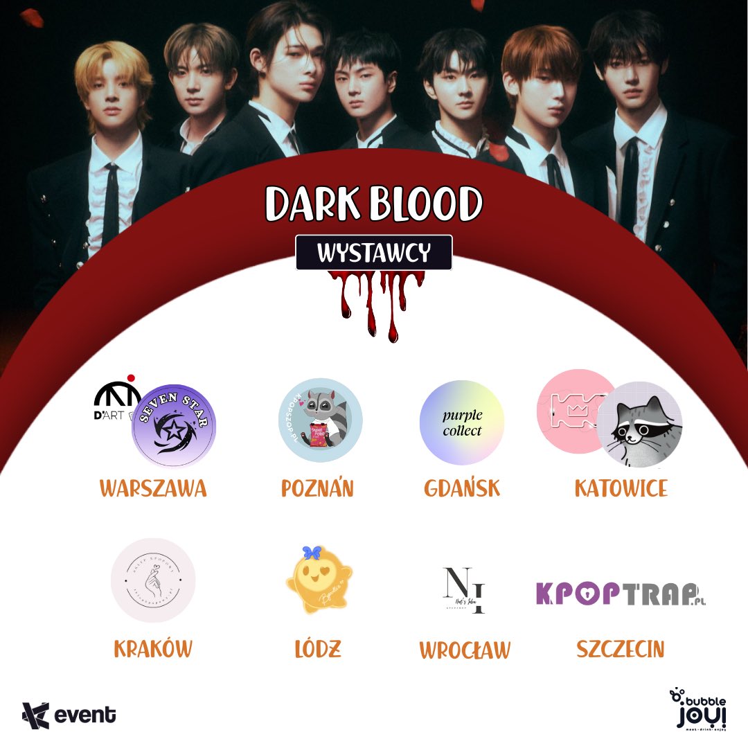veventpl's tweet photo. Wyjątkowy event inspirowany albumem „Dark Blood” od Enhypen! Poczujcie mroczny klimat wampirzego świata z herbatą „Bite Me”🧛‍♀️

Pojawimy się aż w 8 lokalach @bubblejoypolska !

Więcej informacji na grafice lub na naszym Instagramie! 

#enhypen #vevent #bubblejoy #kpop #kpopevent https://t.co/zmPw7P0fw5