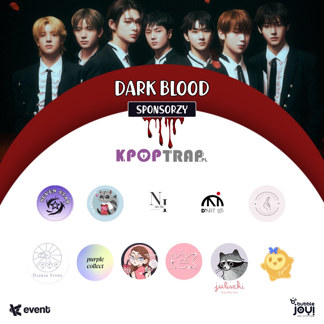 veventpl's tweet photo. Wyjątkowy event inspirowany albumem „Dark Blood” od Enhypen! Poczujcie mroczny klimat wampirzego świata z herbatą „Bite Me”🧛‍♀️

Pojawimy się aż w 8 lokalach @bubblejoypolska !

Więcej informacji na grafice lub na naszym Instagramie! 

#enhypen #vevent #bubblejoy #kpop #kpopevent https://t.co/zmPw7P0fw5
