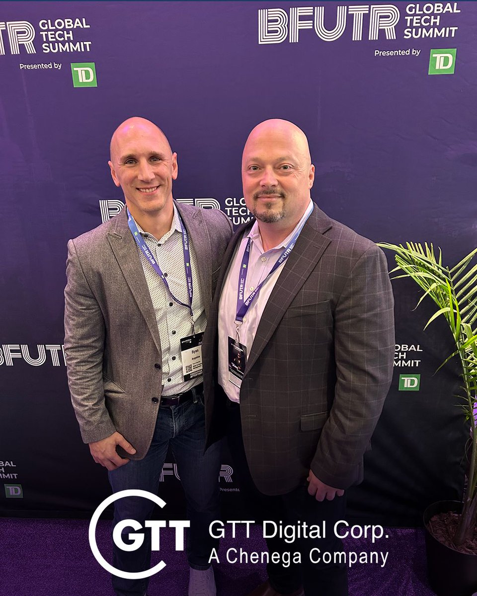 GTT_Staffing's tweet photo. Our Chief Sales Officer, Chris Watson, and Director of Commercial Services, Ryan Angelow, represented GTT Digital Corp at the 2024 BFUTR Global Tech Summit in Toronto, Canada. 

#BFUTR2024 #TechSummit #DigitalTransformation #GTTDigitalCorp #Toronto https://t.co/Zm7tlH8CD6