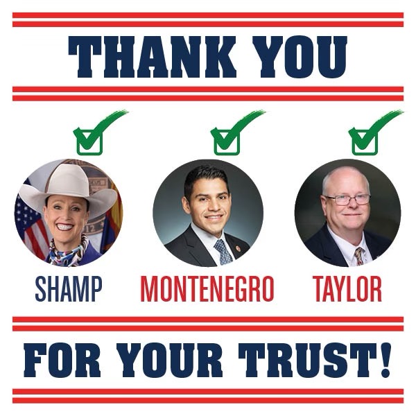 AZSenatorShamp's tweet image. Thank you for entrusting us to serve!! Truly honored!! ❤️🇺🇸🌵 #LD29strong  #ShampMontenegroTaylor