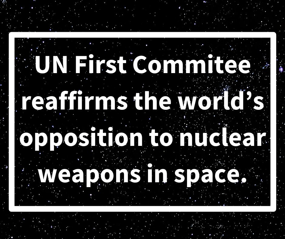 U.S. Ambassador to the Conference on Disarmament (@usambcd) on Twitter photo Today the <a href="/UN/">United Nations</a> #FirstCommitee reaffirmed the world opposes nuclear weapons in space. Thanks to hard work by 🇦🇷 🇯🇵 🇺🇸 and 55 additional cosponsors, 160 UN members uplifted and enhanced the cornerstone Outer Space Treaty. 🇺🇳 <a href="/JapanDelCD/">JAPAN Delegation to the Conference on Disarmament</a> <a href="/ArgentinaUN/">Argentina en ONU 🇦🇷🇺🇳</a> Today the <a href="/UN/">United Nations</a> #FirstCommitee reaffirmed the world opposes nuclear weapons in space. Thanks to hard work by 🇦🇷 🇯🇵 🇺🇸 and 55 additional cosponsors, 160 UN members uplifted and enhanced the cornerstone Outer Space Treaty. 🇺🇳 <a href="/JapanDelCD/">JAPAN Delegation to the Conference on Disarmament</a> <a href="/ArgentinaUN/">Argentina en ONU 🇦🇷🇺🇳</a>
