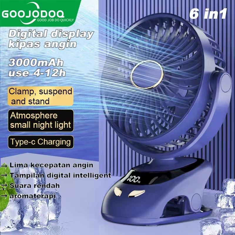 Cek Goojodoq 10000mAh Kipas Angin USB Clip Mini Fan Rotating Kipas Angin Meja Mini Jepit Portable LED Display Portable Fan Aromaterapi kipas mini dengan harga Rp85.900. Dapatkan di Shopee sekarang! s.shopee.co.id/3fmJgJ2I0V?sha…