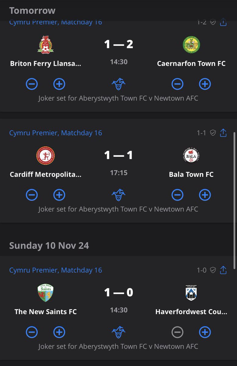CaruPelDroedCym's tweet photo. My predictions for this weekend’s Cymru Prem @CymruPredict 

Game of the weekend? Barry v Nomads with its big implications for the top six maybe… although I wonder if Haverfordwest have a chance at TNS 🤔

Feels like must win games for Newtown, Penybont and Caernarfon. https://t.co/bj9VG8CfMG