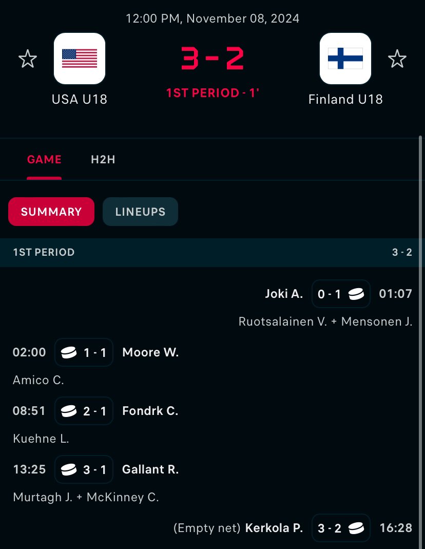 WJCrankings's tweet image. Am I reading this wrong or do we have a 1st period goalie goal from Patrik Kerkola🇫🇮?

#FiveNations #2025NHLDraft