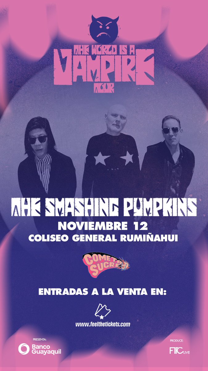Ecuador 🤯

Es un verdadero honor para nosotros contarles que vamos a estar abriendo el concierto de The Smashing Pumpkins en Quito el 12 de Noviembre. Esto ha sido una noticia bastante surreal para nosotros y esperamos poder celebrarlo con ustedes! 

Nos Fuimos! ☄️☄️☄️☄️