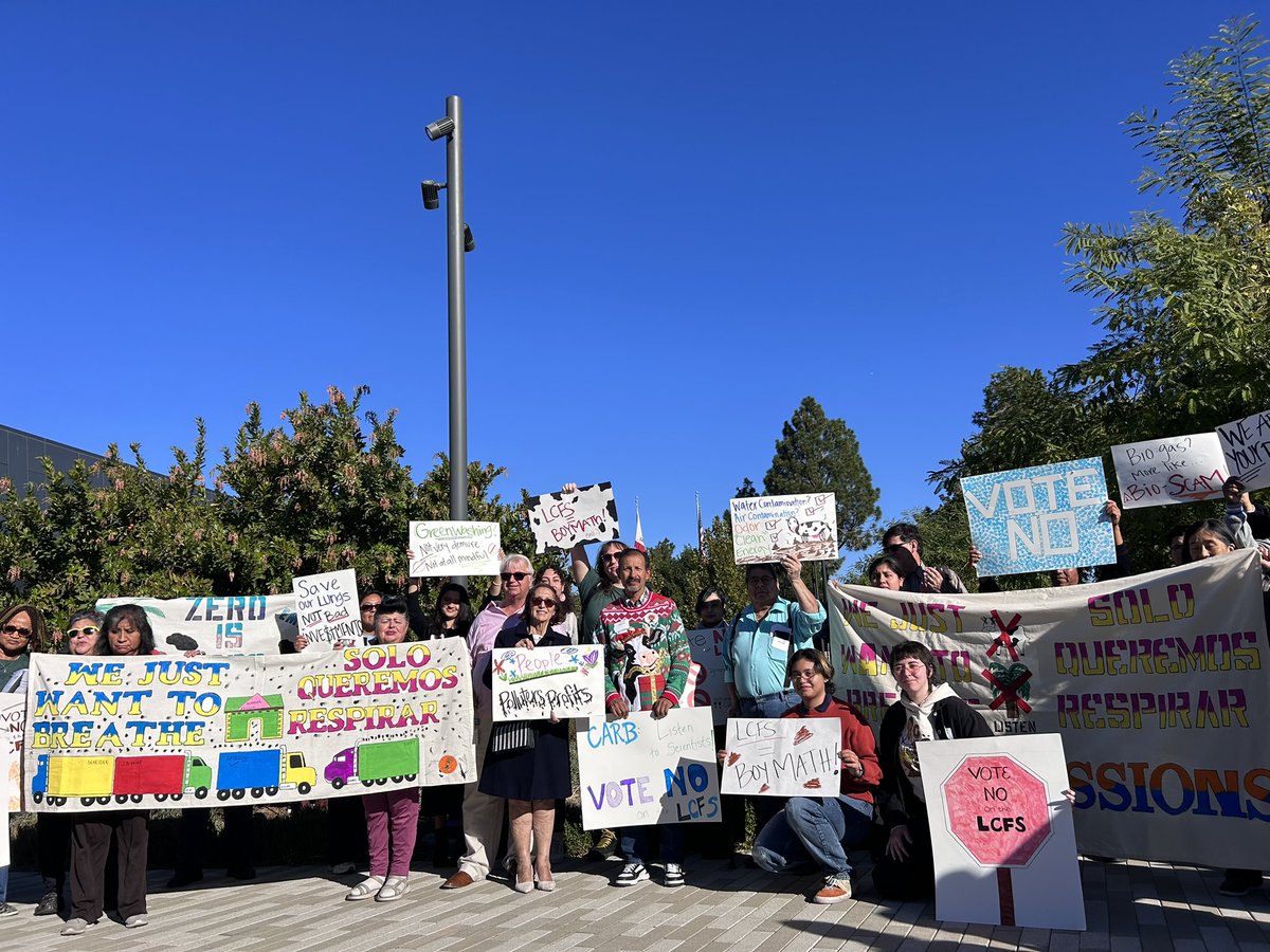 We’re here today with a powerful group of advocates urging <a href="/AirResources/">CARB</a> to vote NO on the LCFS!