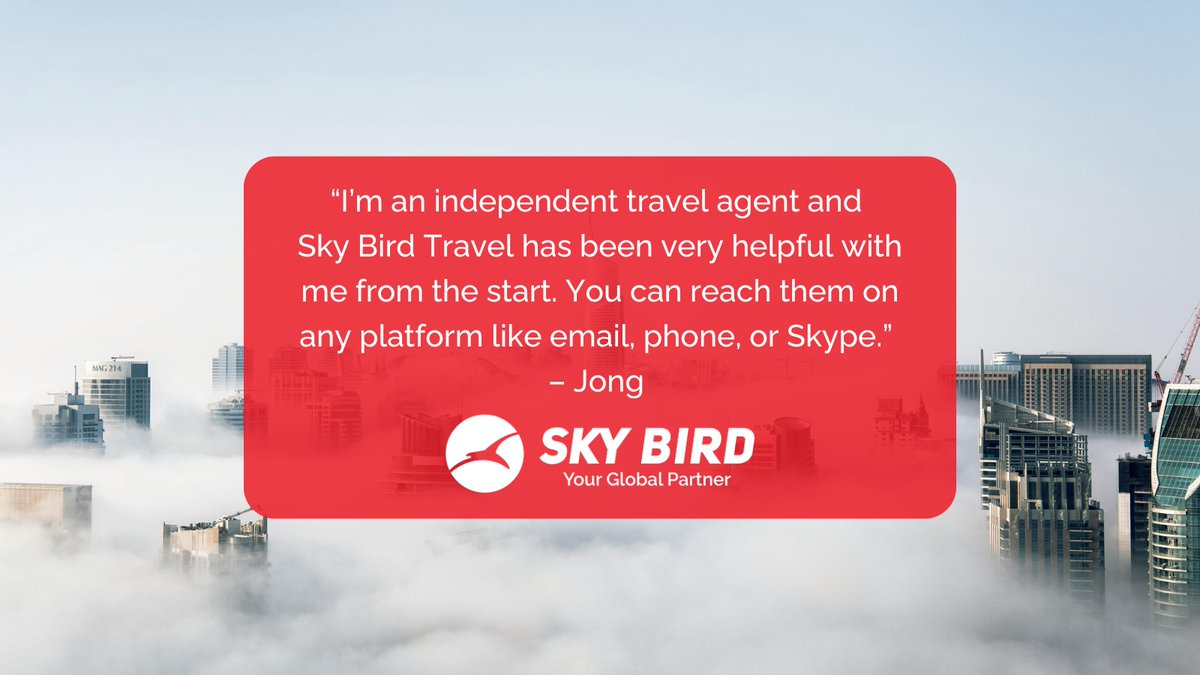 SkyBirdTravel's tweet image. Discover what Sky Bird’s valued clients have to say about their booking experience on our social media and homepage!

If you want to be featured, then leave a review on Facebook, Google, or SkyBirdTravel.com!

#SkyBird #SkyBirdTravel #AirlineConsolidator #TravelBusiness
