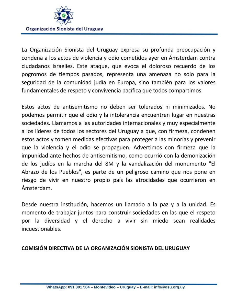 Organización Sionista del Uruguay (@osu_uy) on Twitter photo 
