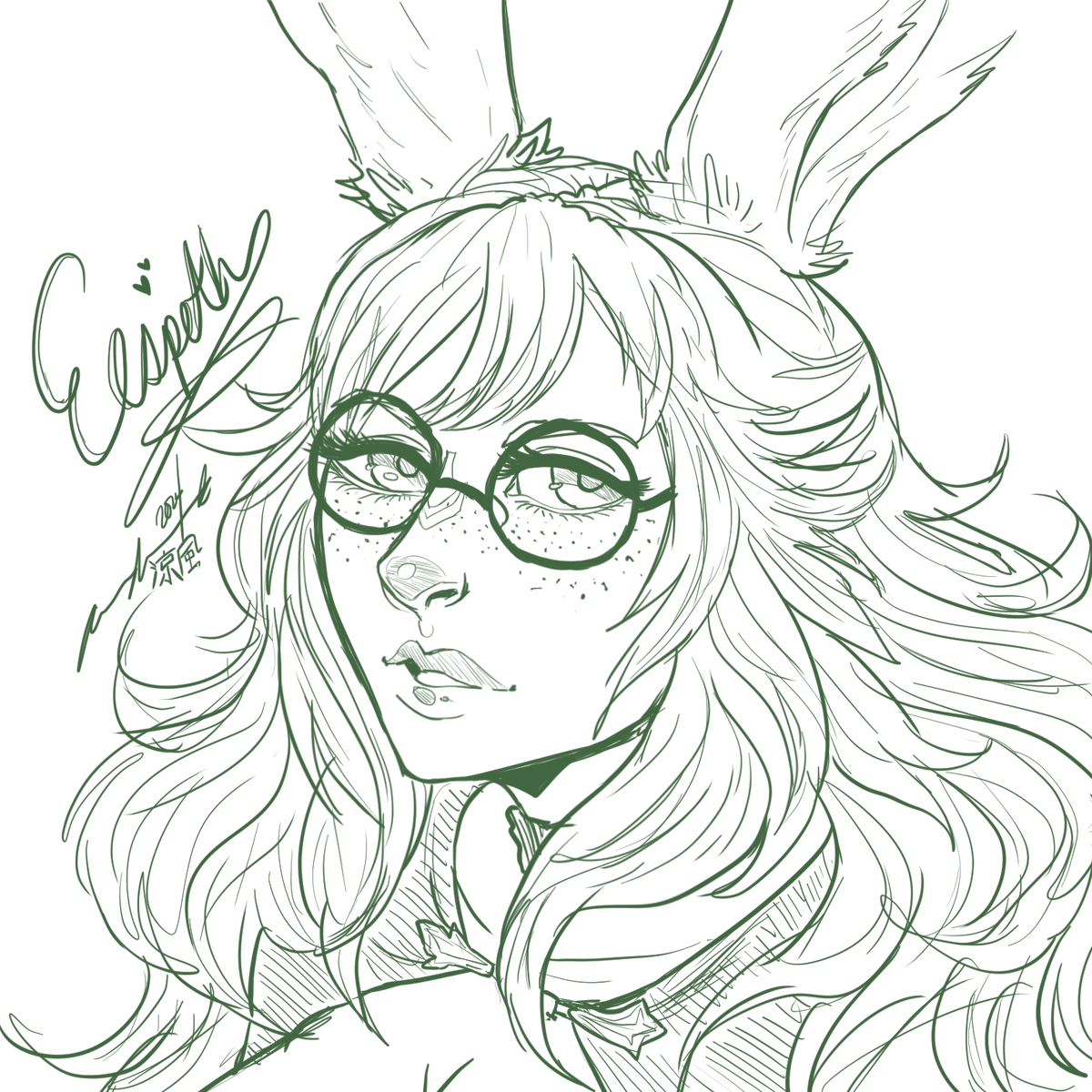 MizunoSuzuka's tweet photo. It was a great night at #clubignition last night, and I was too tired to post, but here are the sketches and the flat color from last night! <3 see y'all next week! @DiamondDE_FFXIV @Cool_cat_crew 1/2 https://t.co/HGZUDpwj8H