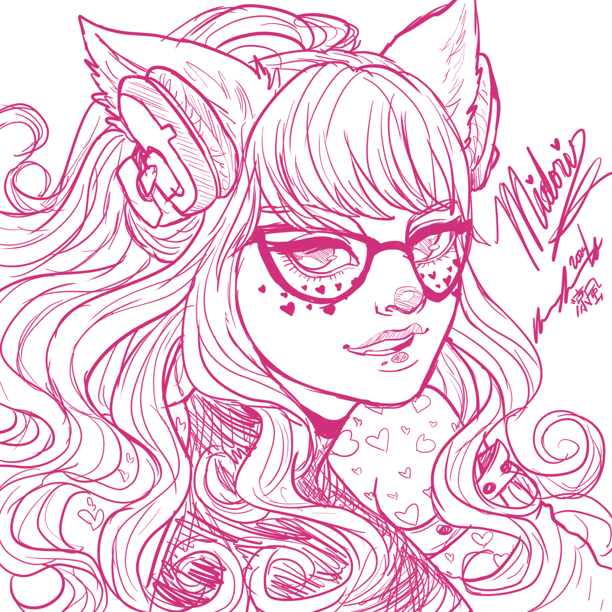 MizunoSuzuka's tweet photo. It was a great night at #clubignition last night, and I was too tired to post, but here are the sketches and the flat color from last night! <3 see y'all next week! @DiamondDE_FFXIV @Cool_cat_crew 1/2 https://t.co/HGZUDpwj8H