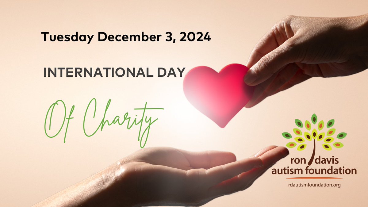 We are happy to announce that the Ron Davis Autism Foundation will join the Giving Tuesday movement on Tuesday, December 3, and reimagine a world built upon shared humanity and generosity
#DavisAutism #DavisLifeConceptsForAutism #DavisConceptsForLife #DavisAutismApproach