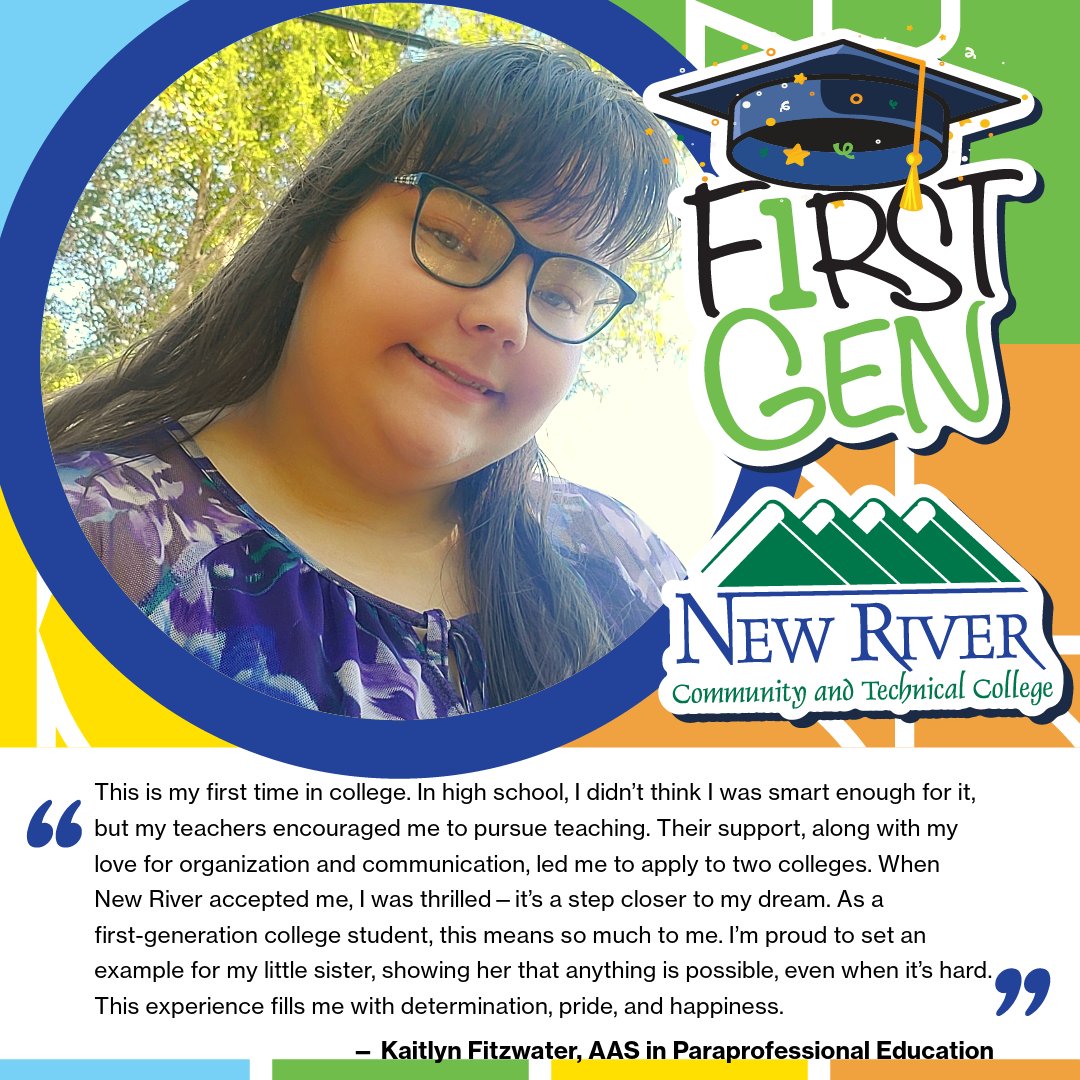newriverctc's tweet image. Honoring the hard work and dreams of our #FirstGen students this week! You’re making history for yourself and your family, and we’re so proud of you. #iamFirstGen 💪🎓