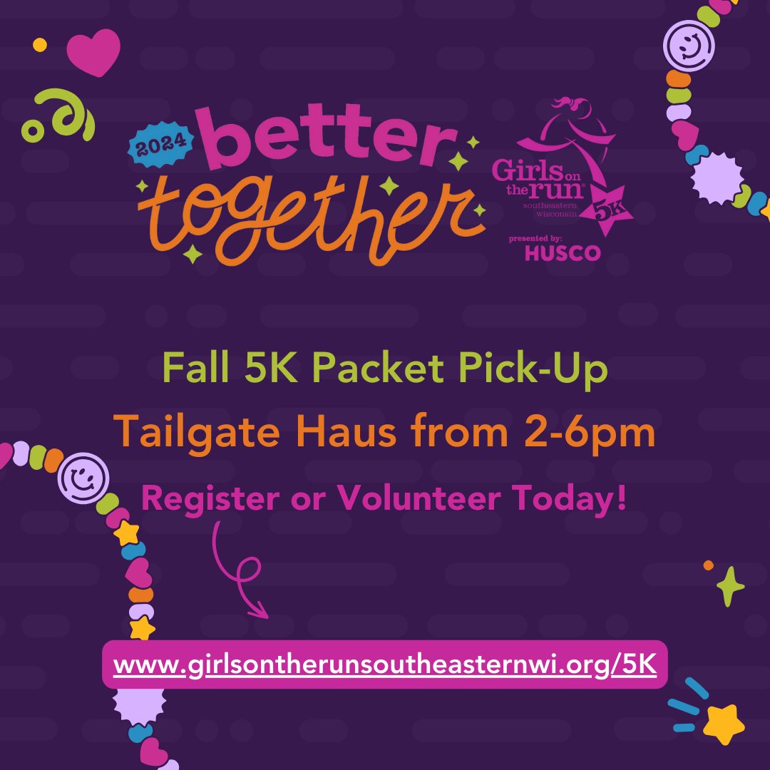 GOTRsewi's tweet photo. Avoid the lines on race morning and pick up your packet (bib &amp; t-shirt) before 5K day at early packet pickup TODAY! 👟

Friday, November 8th from 2-6PM at American Family Field Tailgate Haus.

Registration is still open for community runners! https://t.co/W0IO9cbkE1