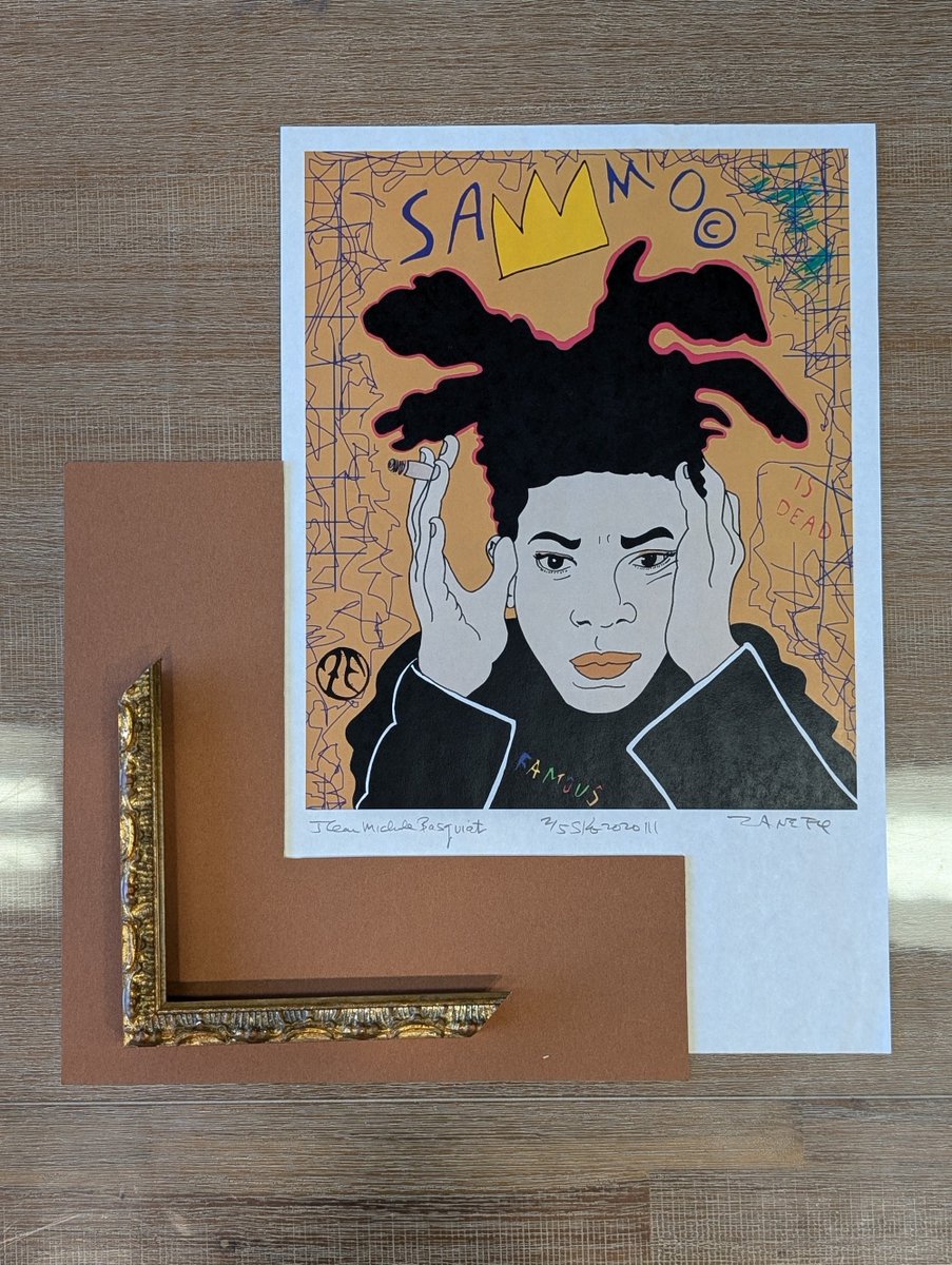 wut_tha_aktual's tweet photo. finally getting a number of prints framed. how finally? i think this homage to Basquiat by #ZaneFix has been waiting for 6 years. i promise to do better with yours.🙏
PSA: Art doesn't belong in closets or crawl spaces. https://t.co/f98Vjdrw2j