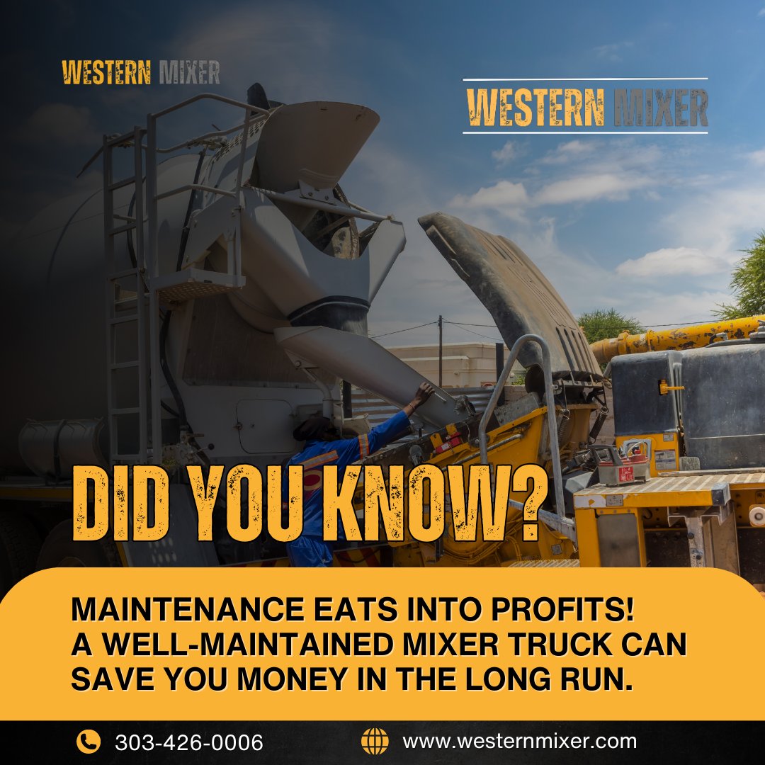 westernmixer's tweet image. Keep Your Fleet Rolling!

Ensure your mixer trucks are in top shape with our premium parts and expert services. Prevent breakdowns and keep operations smooth.

Shop now at westernmixer.com! 🚚🔧

#FleetMaintenance #MixerTrucks #PremiumParts #ShopNow #WesternMixer
