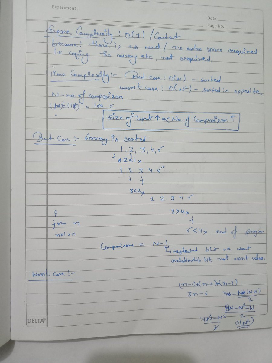 rishabhgiri024's tweet image. &quot;Today I ✅ Successfully understand and  implement&apos;s Bubble sort  algorithm.
Why use ?
No need of copying elements while swapping , Hence O(1)  space complexity.
Bubble&apos;s my sorting skills in DSA. @kunalstwt #100DaysOfCode #Java #DSA #CodingJourney