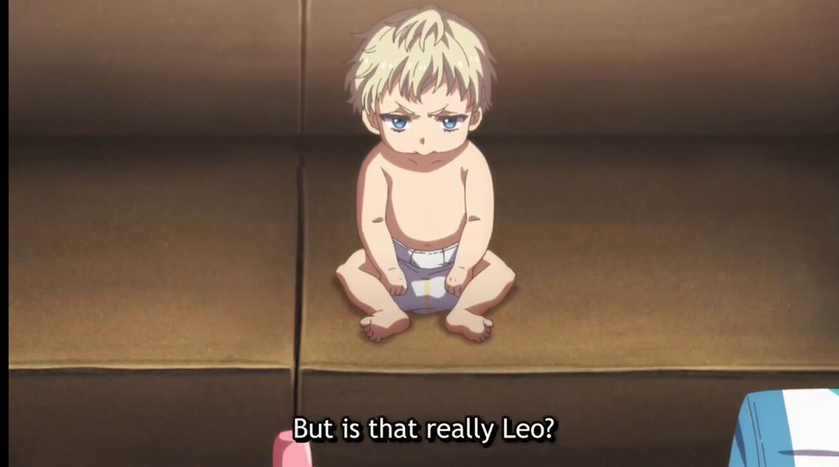 Codyomega97's tweet photo. Found another age regression anime scene, this time is a handful in episode 25 of High Card

Leo gets turned into a baby before his induction ceremony https://t.co/a5GcwEqXlh