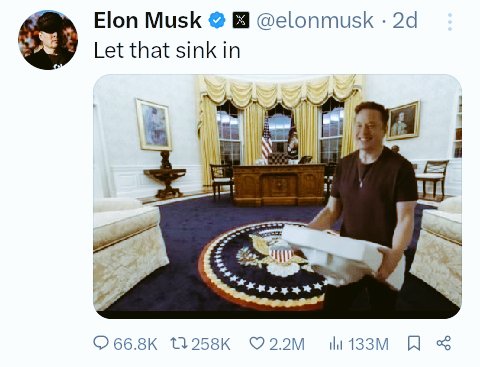 BallaxyIG's tweet photo. Elon Musk is coming for everything, including the kitchen sink.

Meme Translation
➡️ Elon plans to take everything from the United States of America. https://t.co/obTT9q8wGW