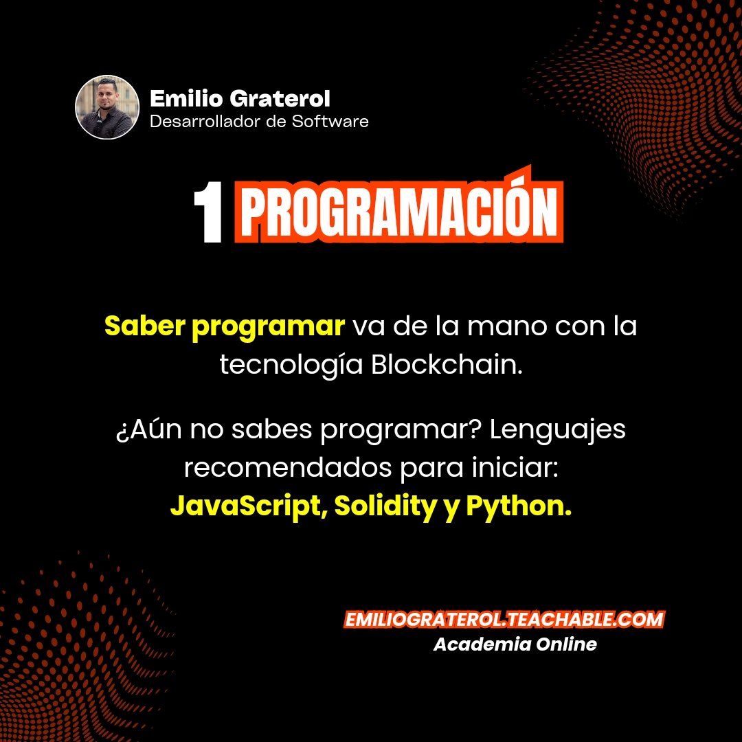 graterolz's tweet image. 1️⃣ PROGRAMACIÓN

#blockchain #desarrolladorblockchain #desarrolladores #software #desarrolladordesoftware #software #programador #programacion #emiliograterol