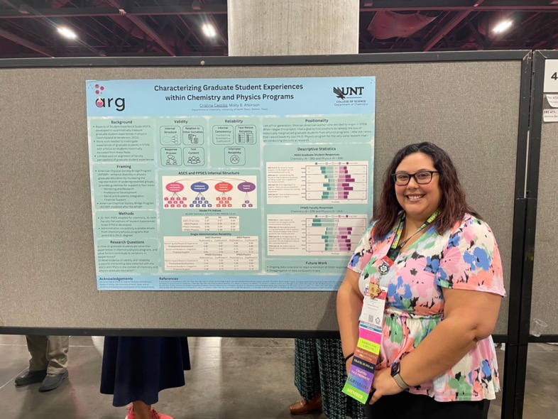 UNT College of Science (@untscience) on Twitter photo Meet <a href="/chem_cristina/">Cristina Castillo</a>, an outstanding <a href="/UNTChemistry/">UNT Department of Chemistry</a> CER doctoral student working with <a href="/MollyBAtkinson/">Dr. Molly B. Atkinson</a>! Cristina was one of several COS representatives who recently presented at <a href="/SACNAS/">SACNAS</a> NDiSTEM in Phoenix.
Read about Cristina's research and #2024NDiSTEM: cos.unt.edu/news/2024-grad⦠Meet <a href="/chem_cristina/">Cristina Castillo</a>, an outstanding <a href="/UNTChemistry/">UNT Department of Chemistry</a> CER doctoral student working with <a href="/MollyBAtkinson/">Dr. Molly B. Atkinson</a>! Cristina was one of several COS representatives who recently presented at <a href="/SACNAS/">SACNAS</a> NDiSTEM in Phoenix.
Read about Cristina's research and #2024NDiSTEM: cos.unt.edu/news/2024-gradā¦