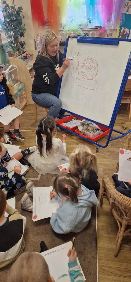 EyfsOlol's tweet photo. This week Nursery have been enjoying the story The Snail & The Whale @janeconsidine. Today we practised our fine motor skills and followed instructions to draw the tiny Snail ๐. Everyone did a fantastic job ๐#EnglishOLOL #makeadifference @ololprimary_HT https://t.co/E4jmsK5GCG