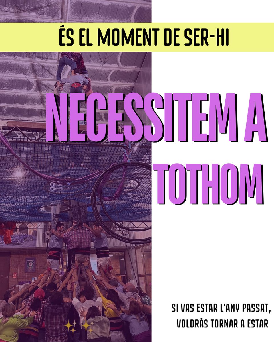 Avui importantíssim ASSAIG DE DIADA ✨ 

Avui comença un gran cap de setmana, avui amb tu omplim la pinya i TRAIEM L'ORGULL!! 💥💜